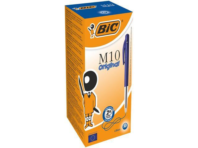 Kulepenn Bic M10 Clic M Blå (50 stk)