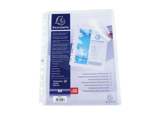 Plastlomme Exacompta A4 Ekspan Topp (10 stk)