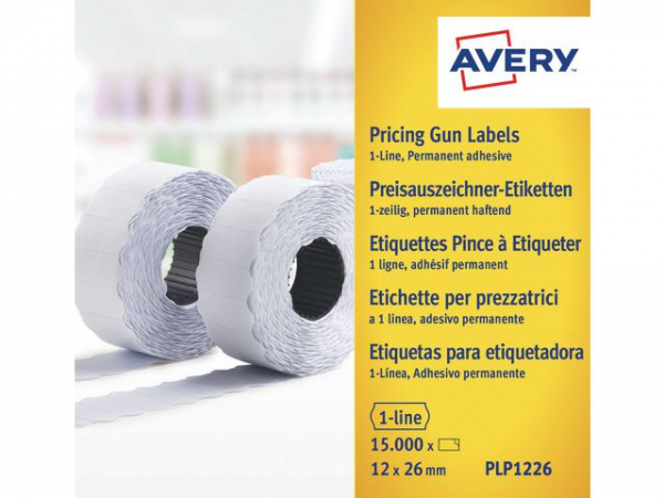 Prisetikett Avery 26X12Mm Hvit (10 stk)