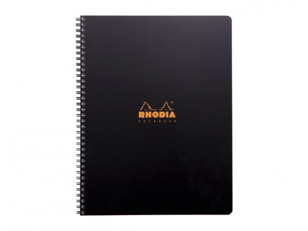 Spiralbok Rhodia Active A4+ Pp Rutet Sor (5 stk)