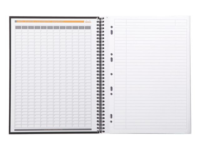 Spiralbok Rhodia Active A4+ Linjert Sort (5 stk)