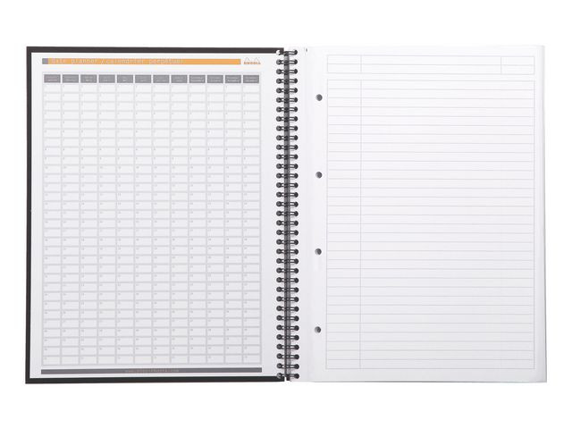 Spiralbok Rhodia Active A4+ Linjert Sort (5 stk)