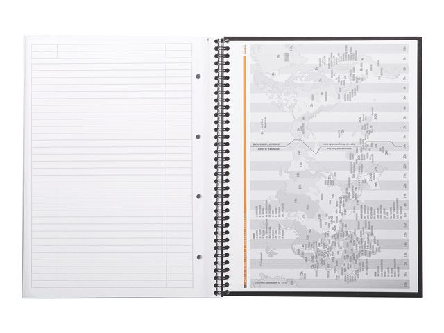 Spiralbok Rhodia Active A4+ Linjert Sort (5 stk)