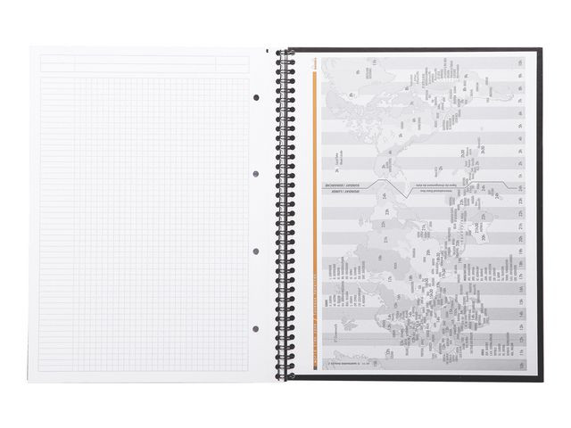Spiralbok Rhodia Active A4+ Rutet Sort (5 stk)