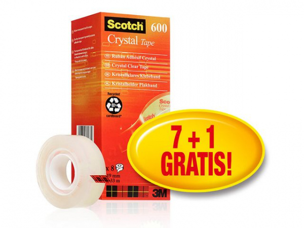 Tape Scotch Krystall 19Mmx33M (8 stk)