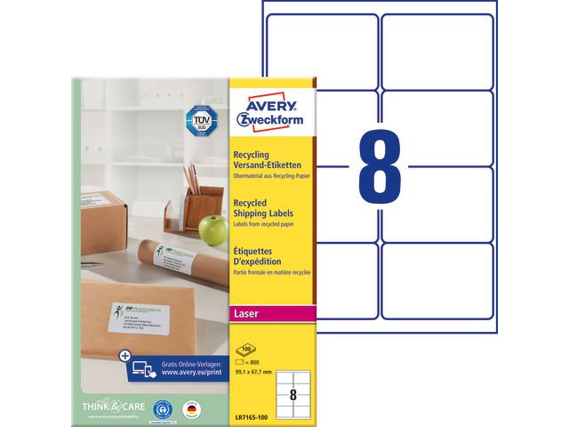 BildeEtikett Avery Resirkulert 99,1X67,7 (800 stk)