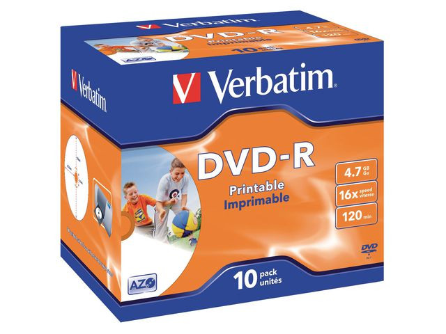 Dvd-R Verbatim 4,7Gb 16X Jewelcase (10 stk)