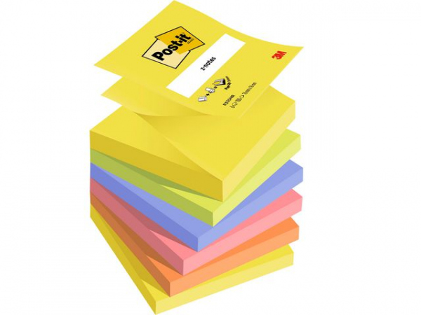 Notatblokk Post-It Zn 76X76 Neon (6 stk)