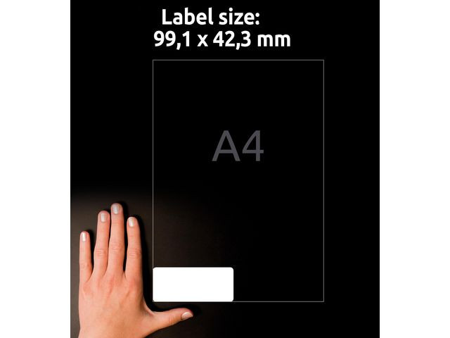 Etikett Avery Polyester 99,1X42,3Mm (240 stk)