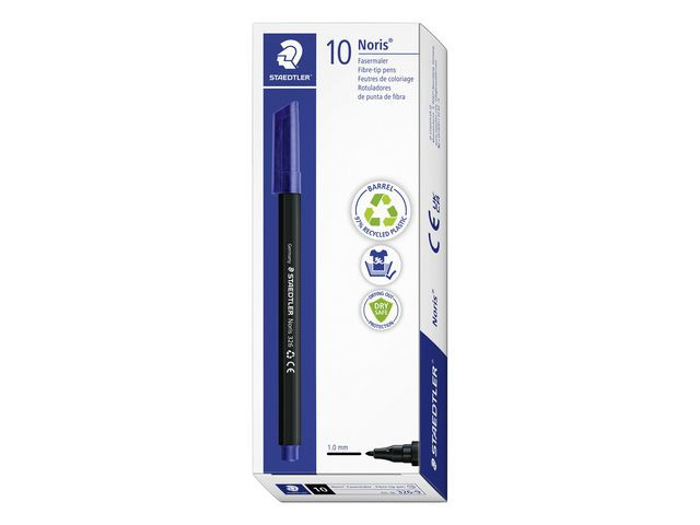 Fiberpenn Staedtler Noris 326 1,0Mm Sort (10 stk)