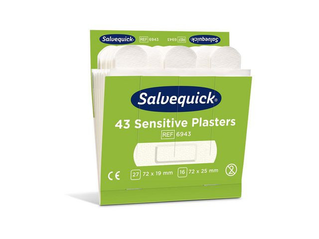 Plaster Salvequick Sensitive Refill (43 stk/pk, 6 pakker)