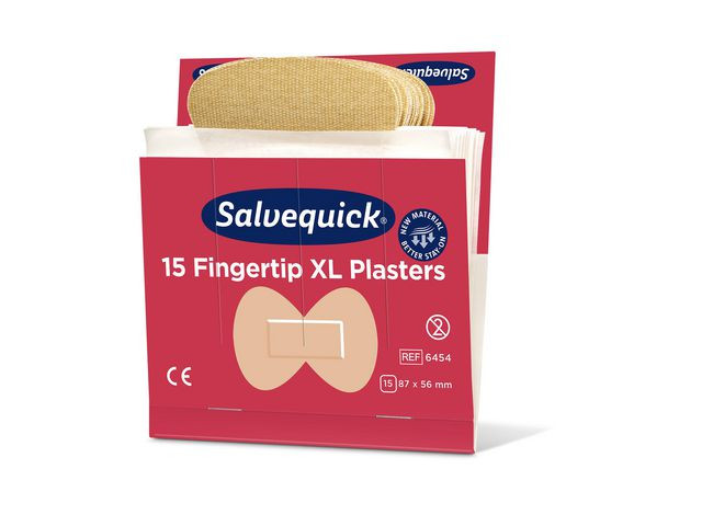 Fingertupplaster Salvequick Refill (15 stk/pk, 6 pakker)