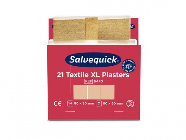 Plaster Salvequick Tekstil Xl Refill (21 stk/pk, 6 pakker)