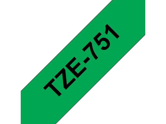 BildeTape Brother Tze-751 24Mmx8M Sort/Grønn