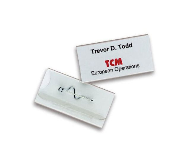 Navneskilt Durable 30X60Mm M/Nål (100 stk)