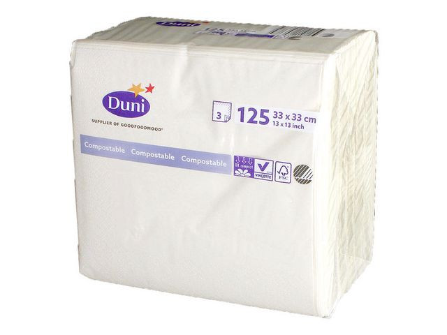 Serviett Duni 3L 33Cm Hvit (125 stk)