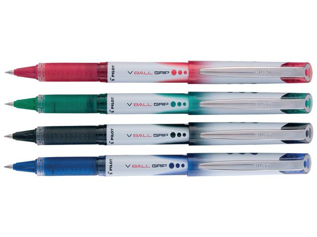 Rollerpenn Pilot V-Ball Grip 07 Sort (12 stk)