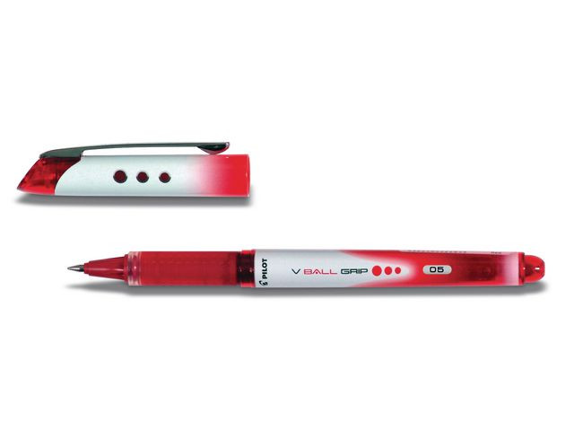 Rollerpenn Pilot V-Ball Grip 0,5Mm Rød (12 stk)