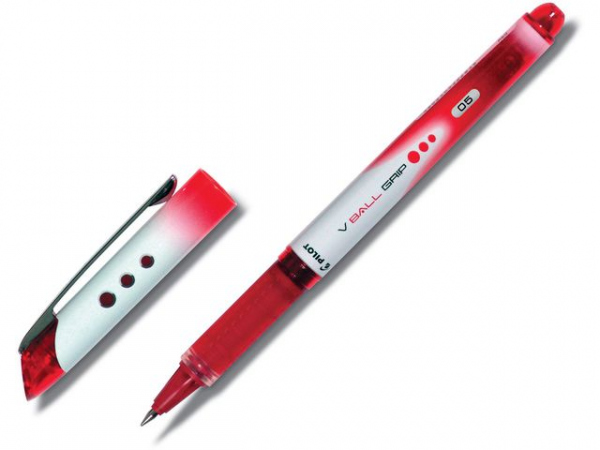 Rollerpenn Pilot V-Ball Grip 0,5Mm Rød (12 stk)
