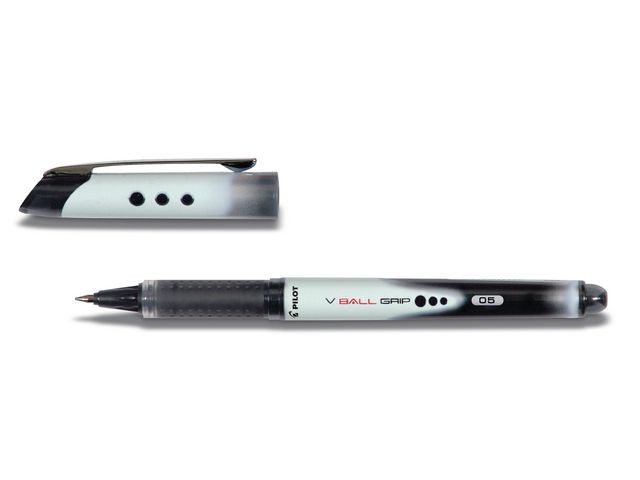 Rollerpenn Pilot V-Ball Grip 0,5Mm Sort (12 stk)