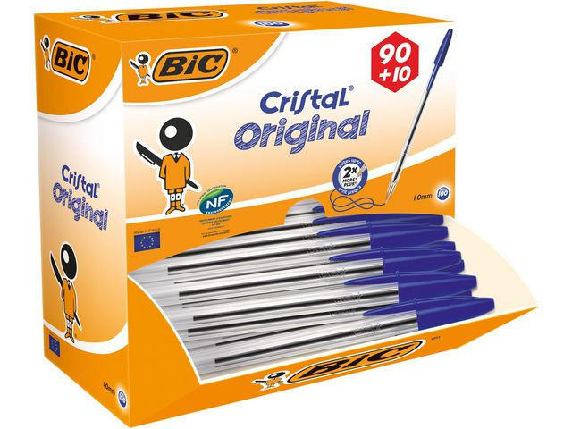 Kulepenn Bic Cristal M Blå (100 stk)