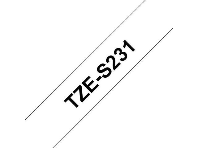 BildeTape Brother Tze-S231 12Mmx8M Sort/Hvit