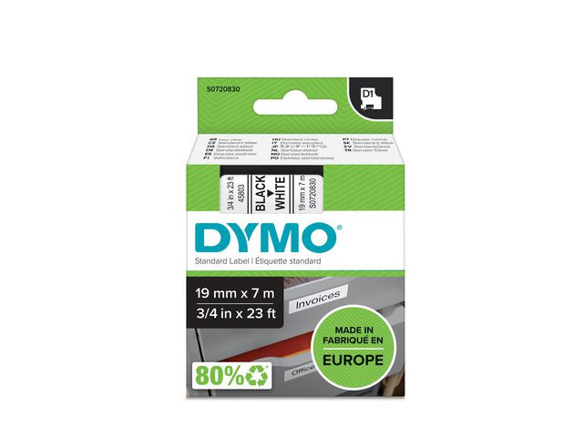 DYMO Ribbon S0720830 45803 19mm Black on White