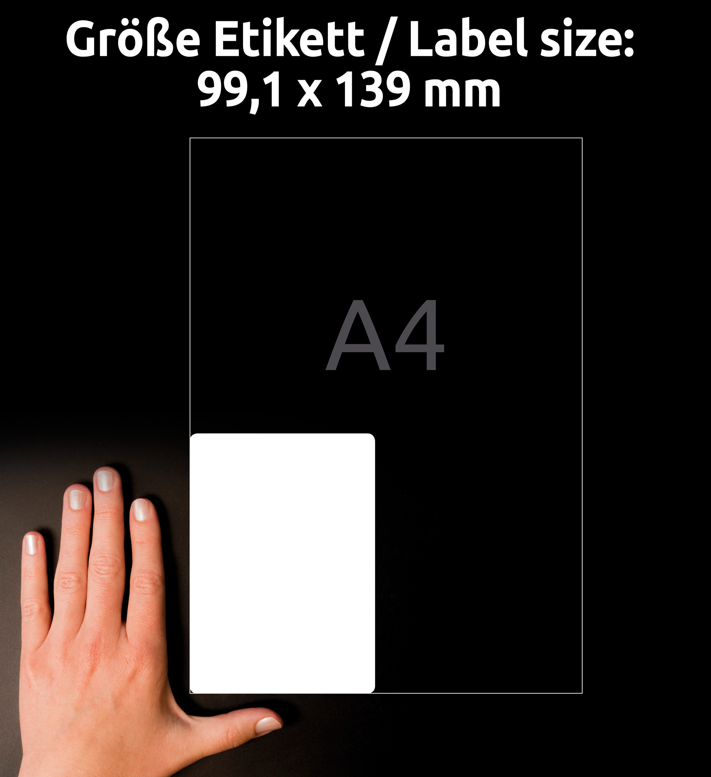Etikett Avery Sterk Avtag 99,1X139 (80 stk)