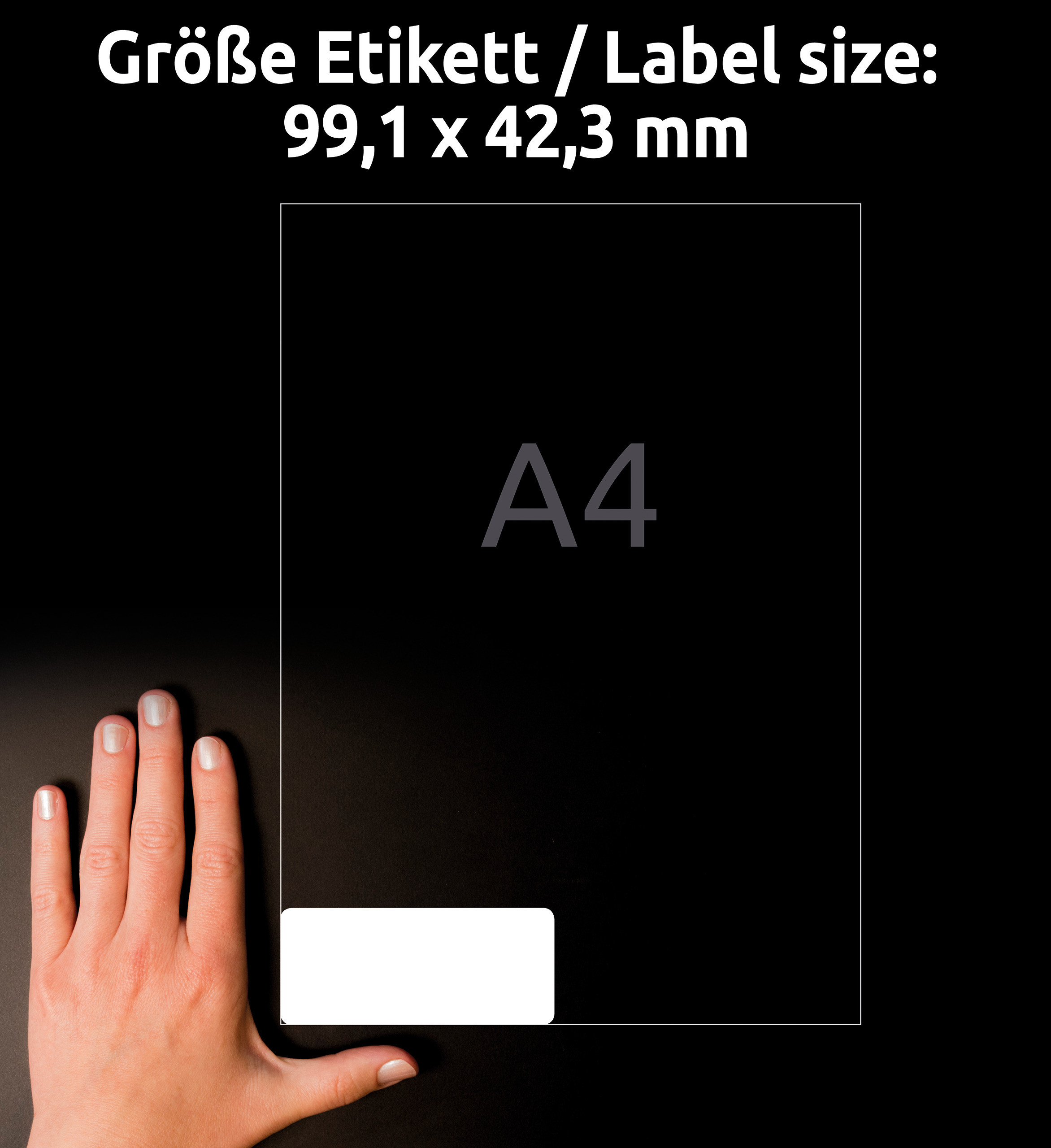 Etikett Avery Sterk Avtag 99,1X42,3 (240 stk)