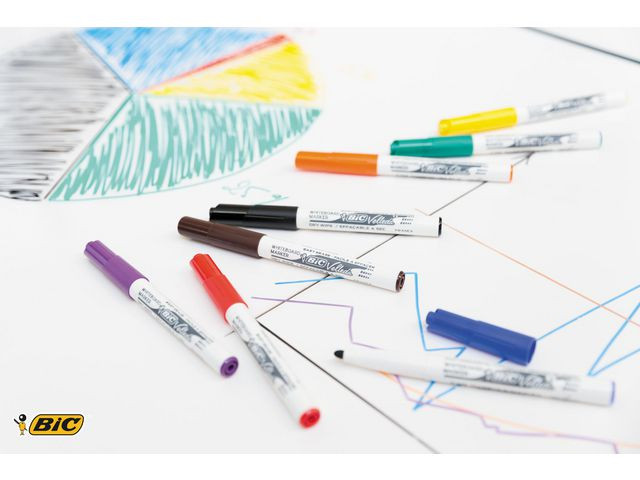 Whiteboardpenn Bic Velleda 1741 Rundsort (12 stk)