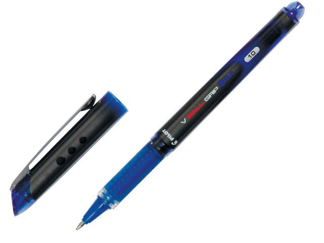 BildeRollerpenn Pilot V-Ball Grip 1,0Mm Blå (12 stk)