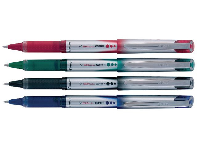 Rollerpenn Pilot V-Ball Grip 10 Sort (12 stk)