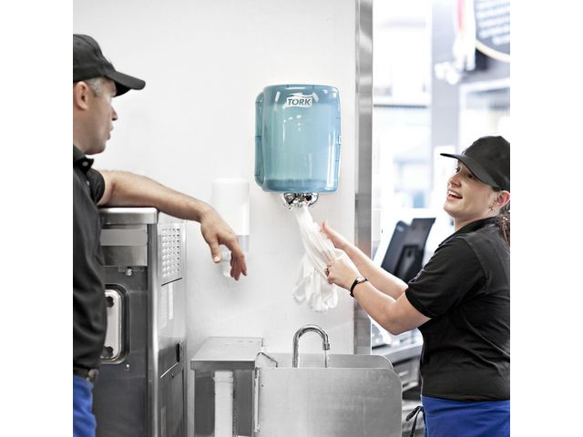 Dispenser Tork Senterrull W2 Hvit/Turkis