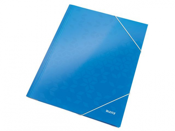 Strikkmappe Leitz Wow A4 3 Kl 300G Blå