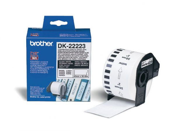 BROTHER Tape DK22223 50mm Black on White