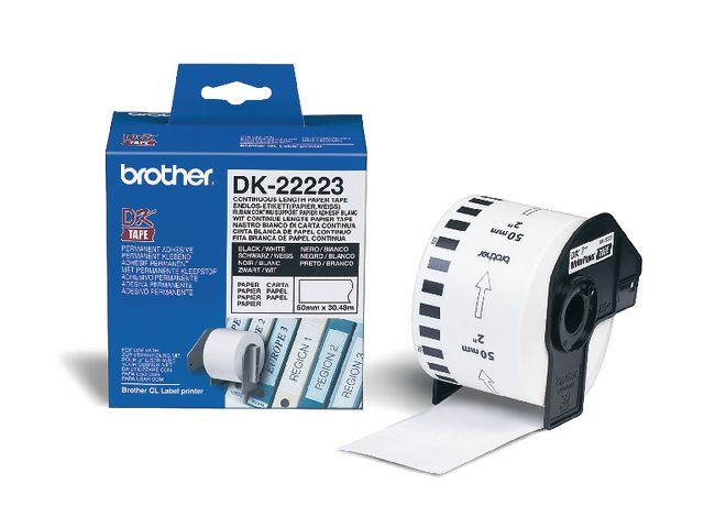 BildeBROTHER Tape DK22223 50mm Black on White