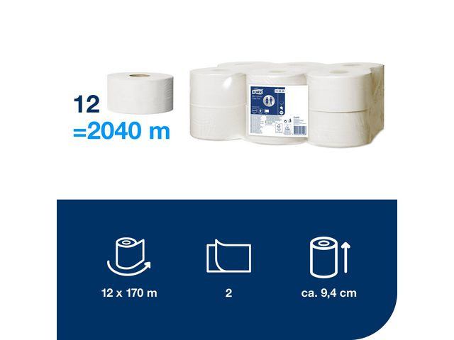Toalettpapir Tork Advance 2L T2 170M (12 ruller)
