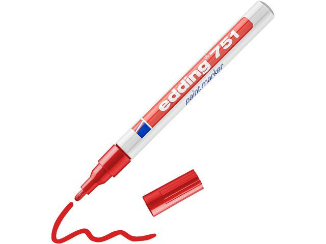 Paintmarker Edding 751 Rød (10 stk)