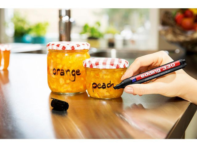 Merkepenn Edding 330 Skrå Blå (10 stk)