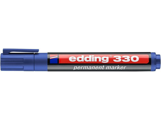 Merkepenn Edding 330 Skrå Blå (10 stk)