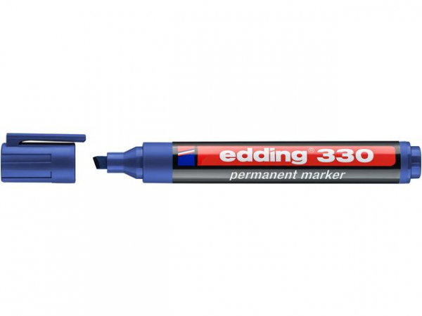 Merkepenn Edding 330 Skrå Blå (10 stk)