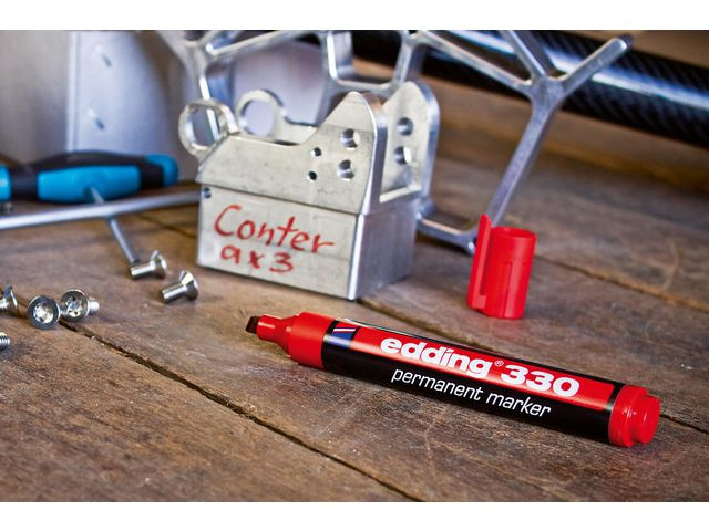 Merkepenn Edding 330 Skrå Sort (10 stk)