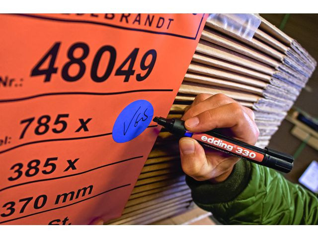 Merkepenn Edding 330 Skrå Sort (10 stk)