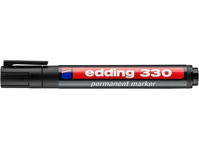 Merkepenn Edding 330 Skrå Sort (10 stk)