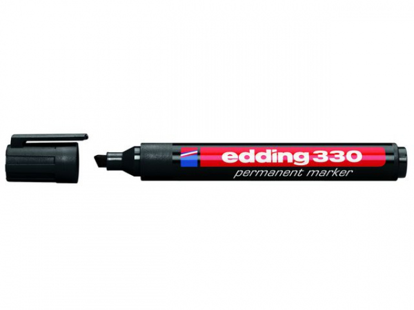 Merkepenn Edding 330 Skrå Sort (10 stk)