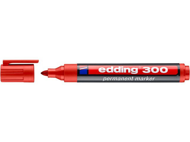 Merkepenn Edding 300 Rund Rød (10 stk)