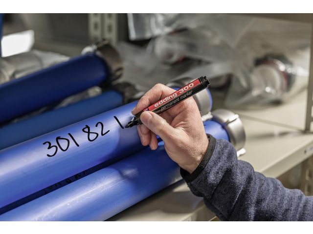 Merkepenn Edding 300 Rund Sort (10 stk)