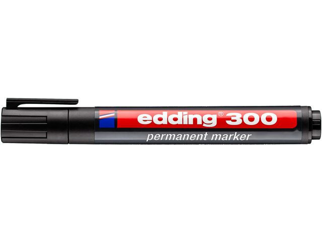 Merkepenn Edding 300 Rund Sort (10 stk)