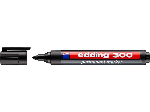 Merkepenn Edding 300 Rund Sort (10 stk)