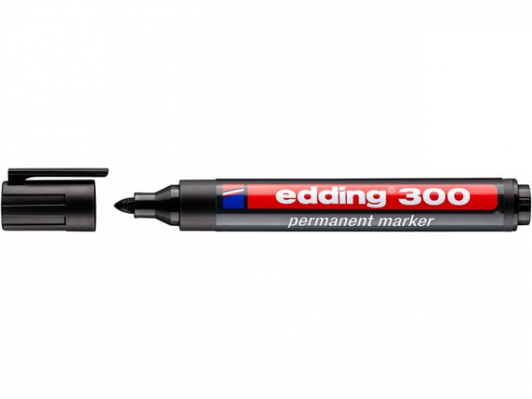 Merkepenn Edding 300 Rund Sort (10 stk)
